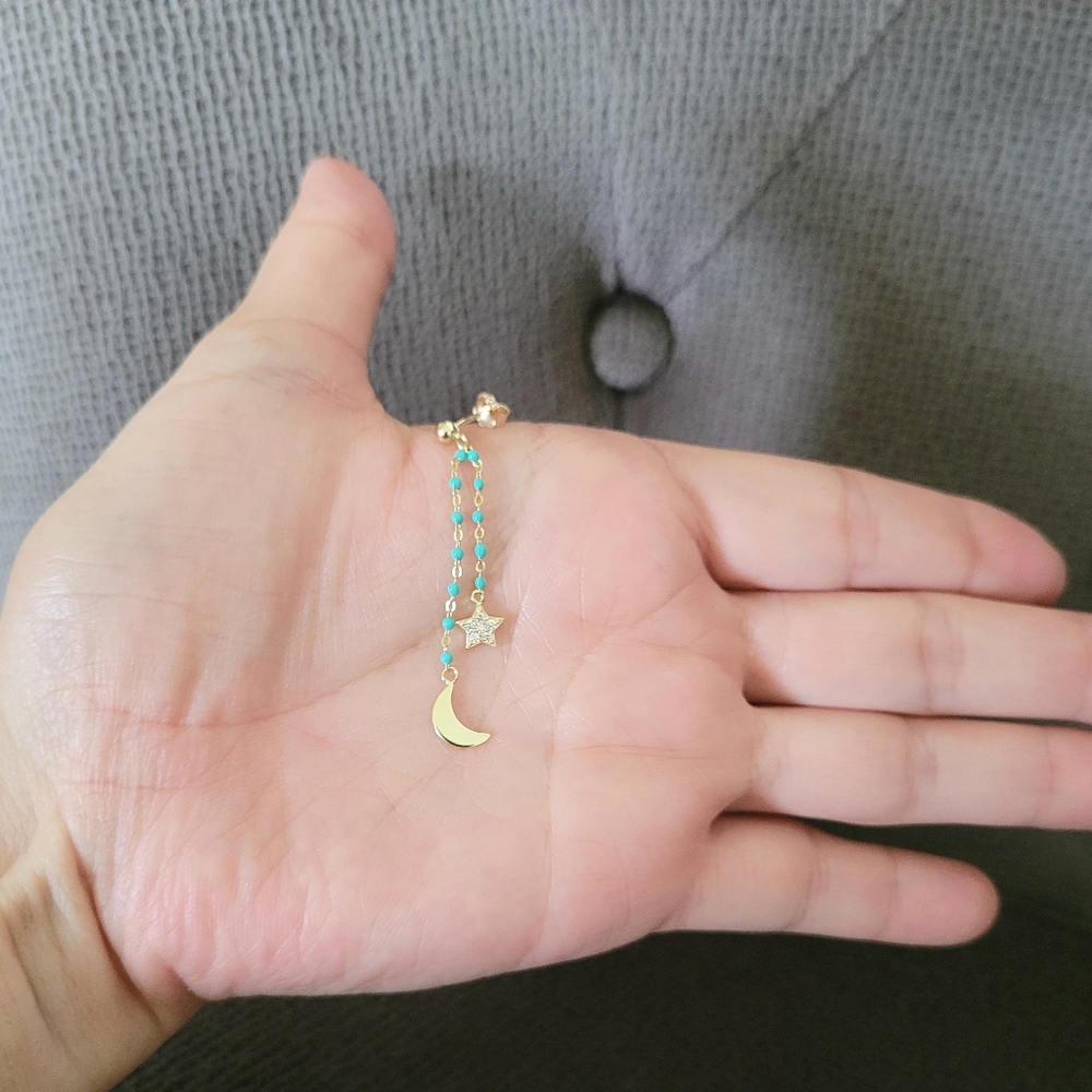 Elements Dangling Moon🌙 and Star⭐ Earrings - Picture 11 of 16